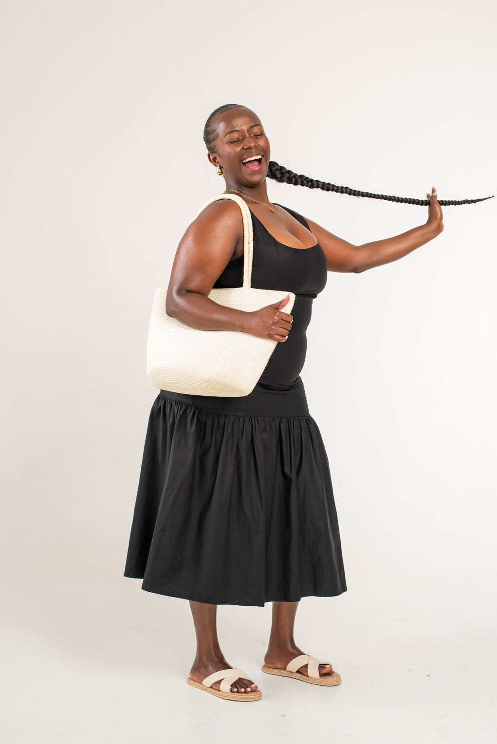 Drop-waist midi-dress