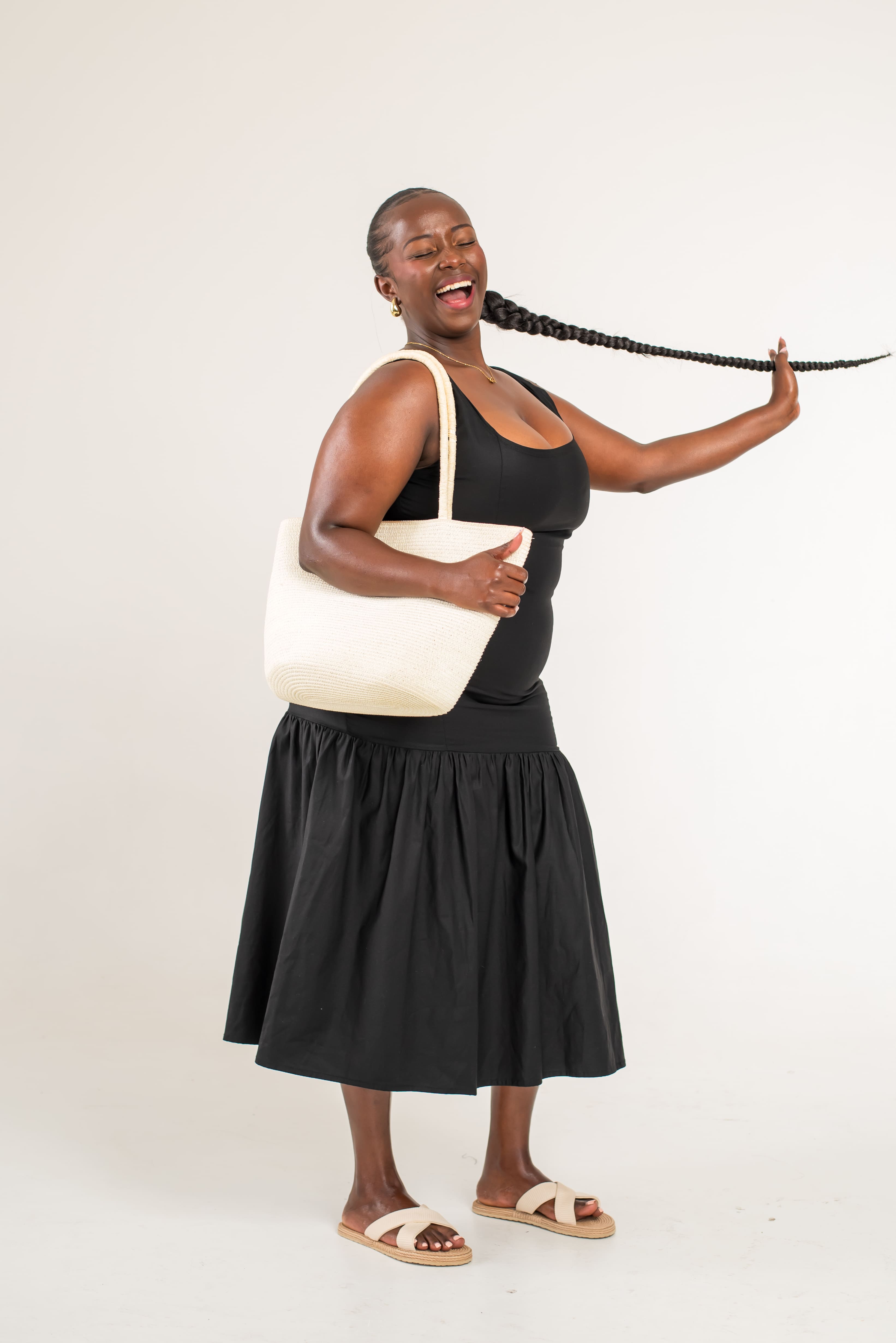 Drop-waist midi-dress