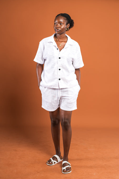 Linen shorts set