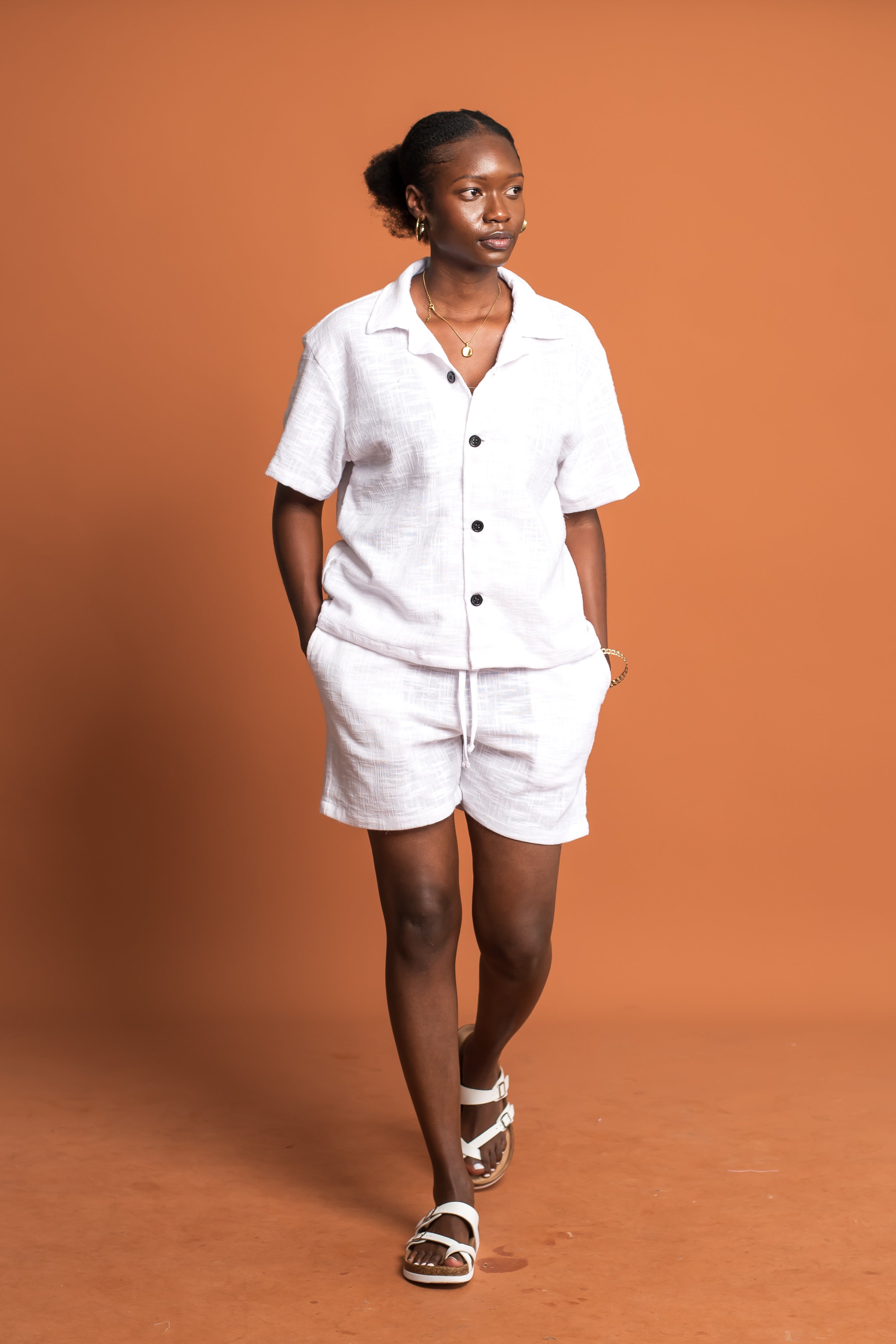 Linen shorts set
